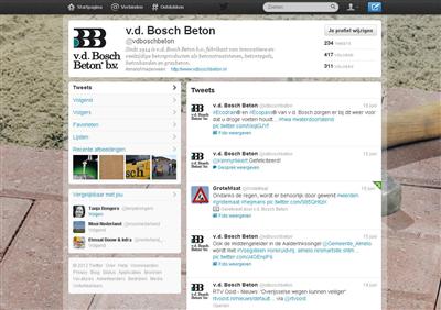 Volg v.d. Bosch Beton op Twitter